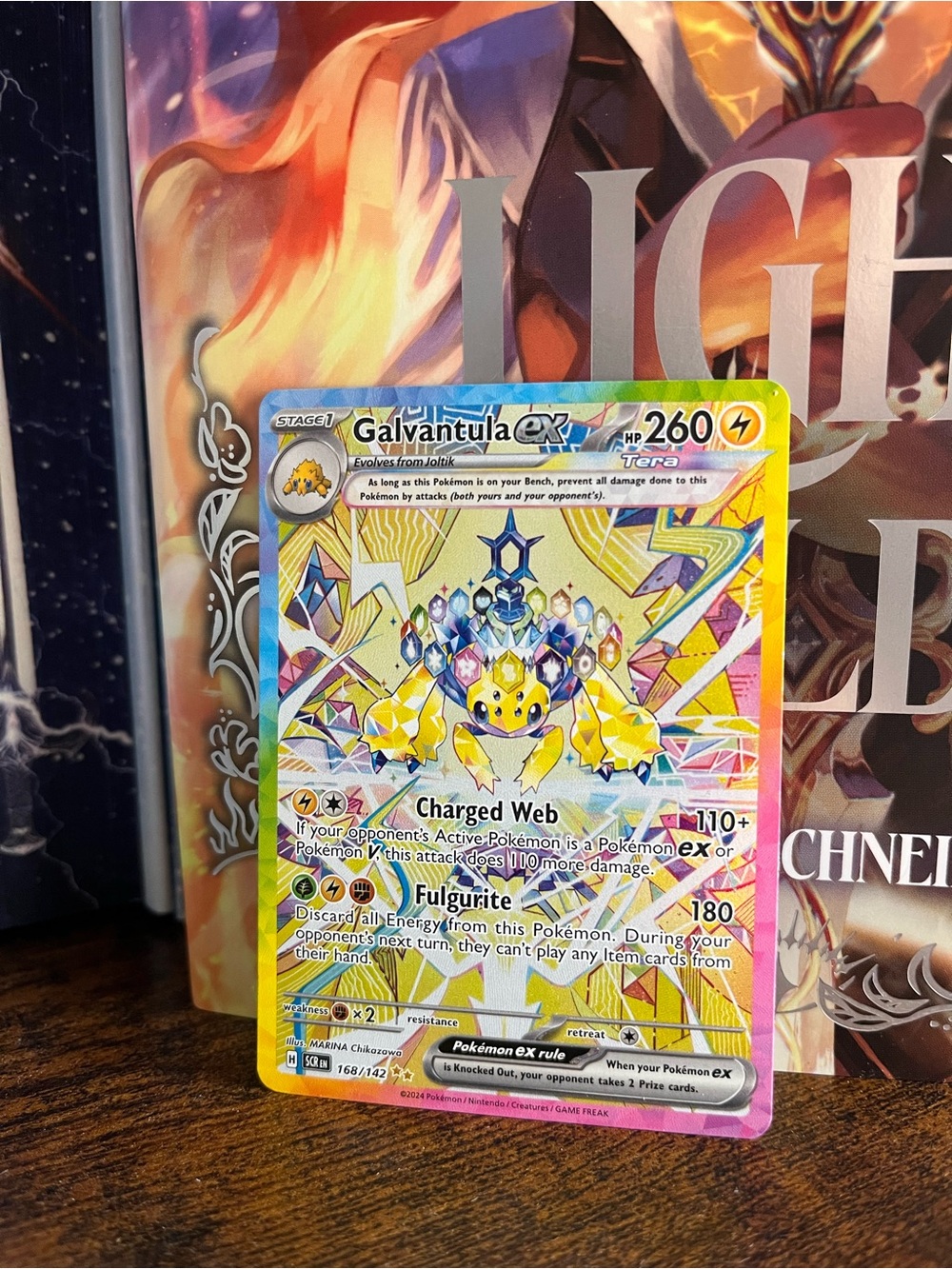 Galvantula ex Holographic Pokemon Card Stellar Crown Ultra Rare 159/142